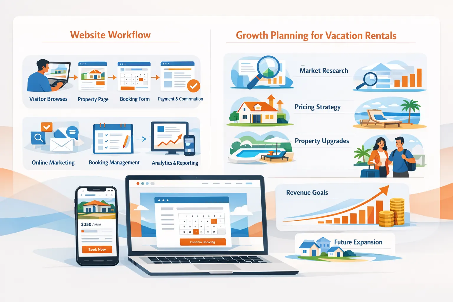 Illustration for article airbnb dependence vs independence why your website matters for vacation rental success